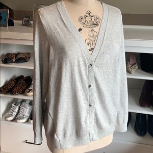 CABI Cardigan - light gray - zipper up the back